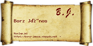 Borz János névjegykártya