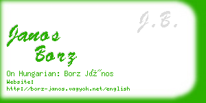 janos borz business card